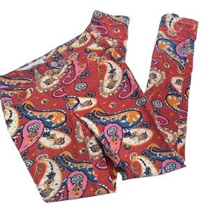Pilcro and the Letterpress Orange Paisley Serif Womens pants jeans Size 25